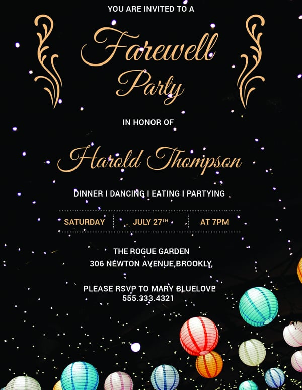 simple farewell party invitation template