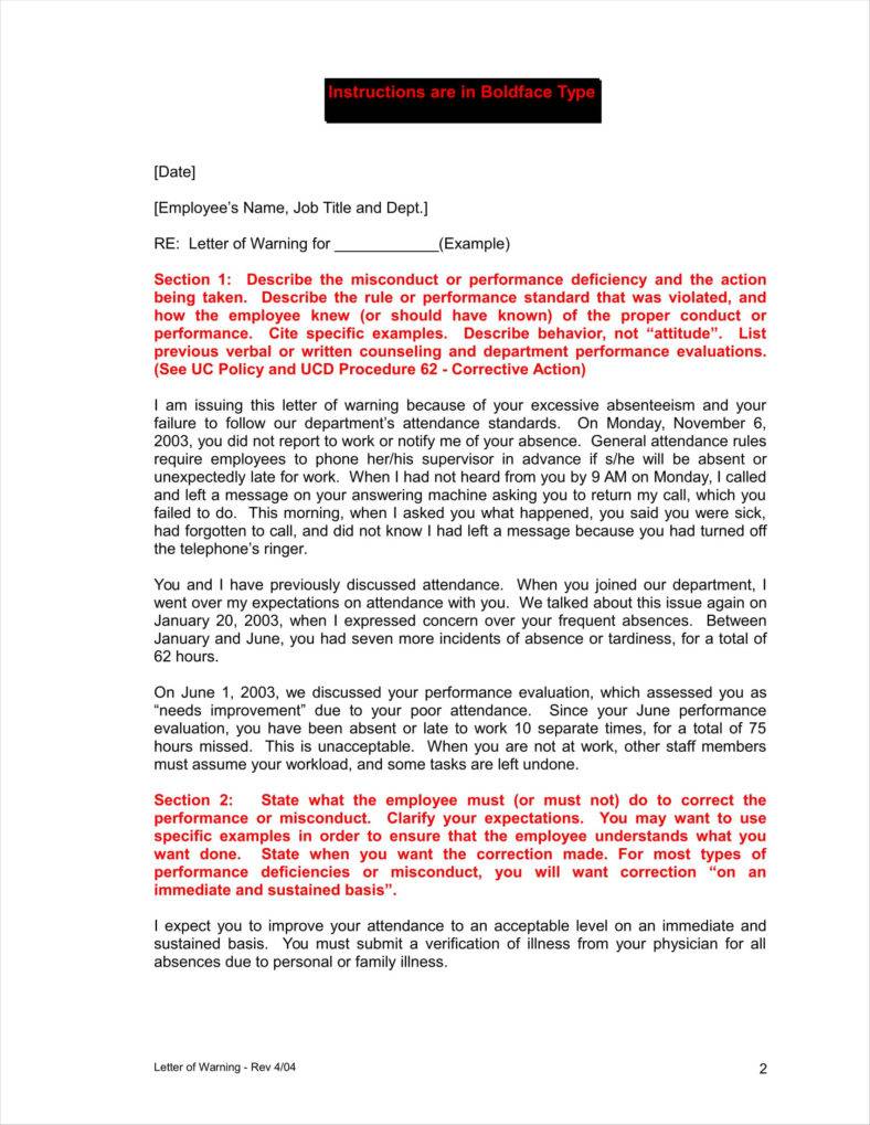 Verbl Warning Letter Example 14+ Verbal Warning Follow-up Letter Templates | Free Samples, Examples ...