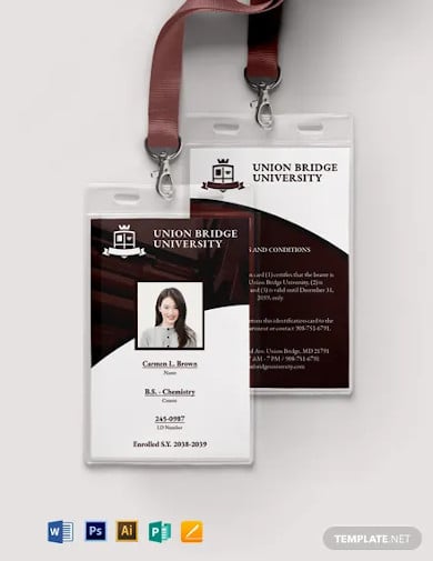 student card template free download