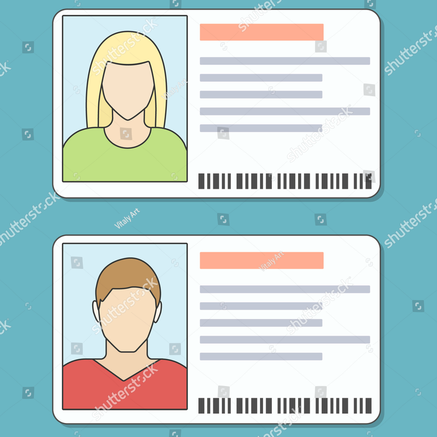 student id card icons template