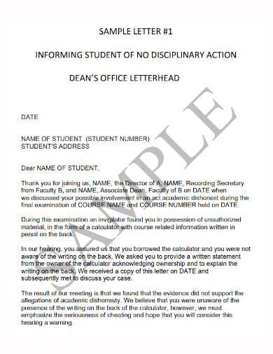 student punishment warning letter template