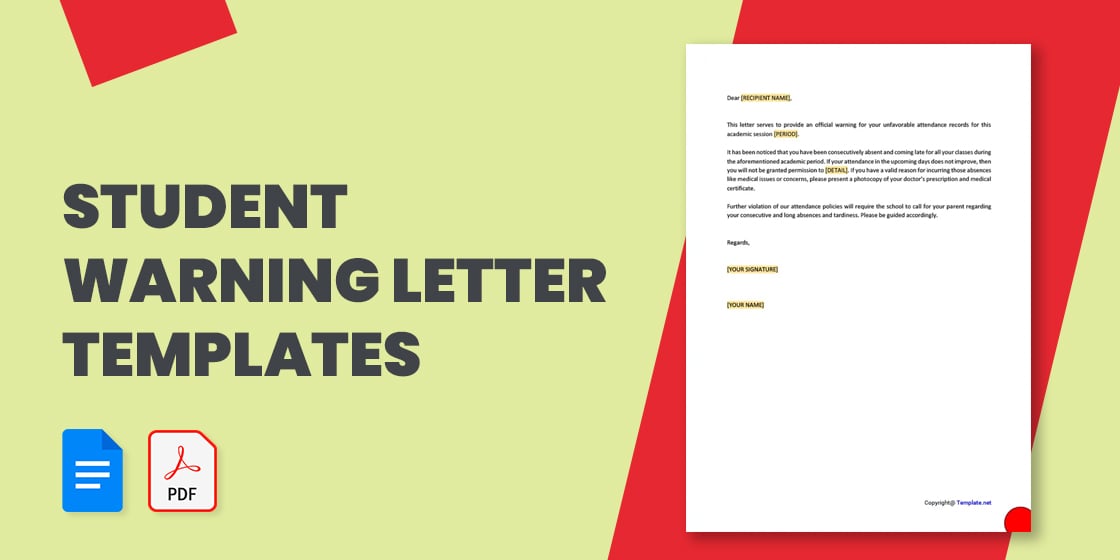 student warning letter templates