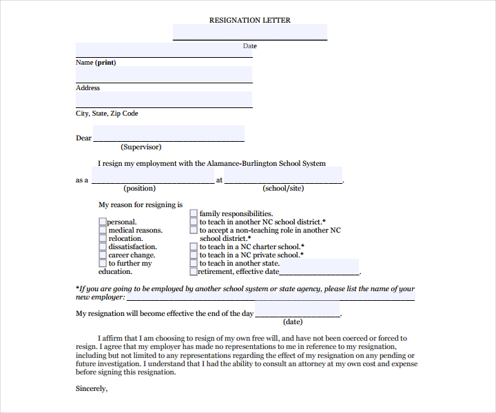 6+ Job Resignation Letter Templates - Free PDF, Word Format Download