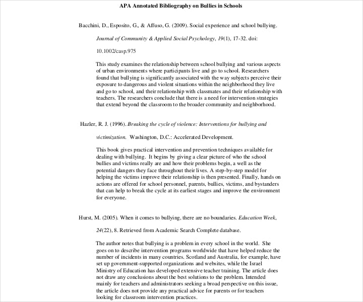 teaching apa annotated bibliography template