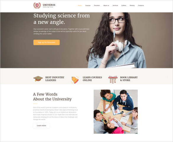 univeros responsive website template