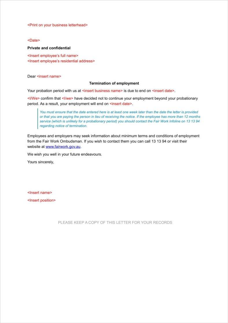 12 Probation Termination Letter Free And Premium Templates 0762