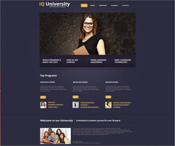 website template for educational institution
