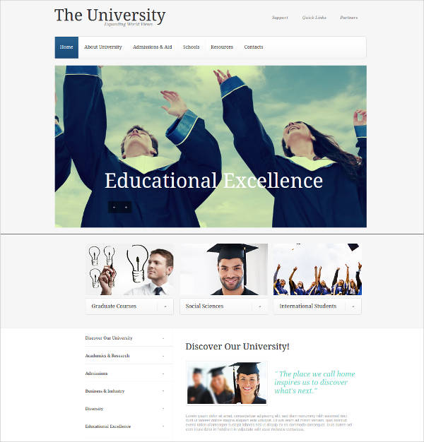 website template for universities