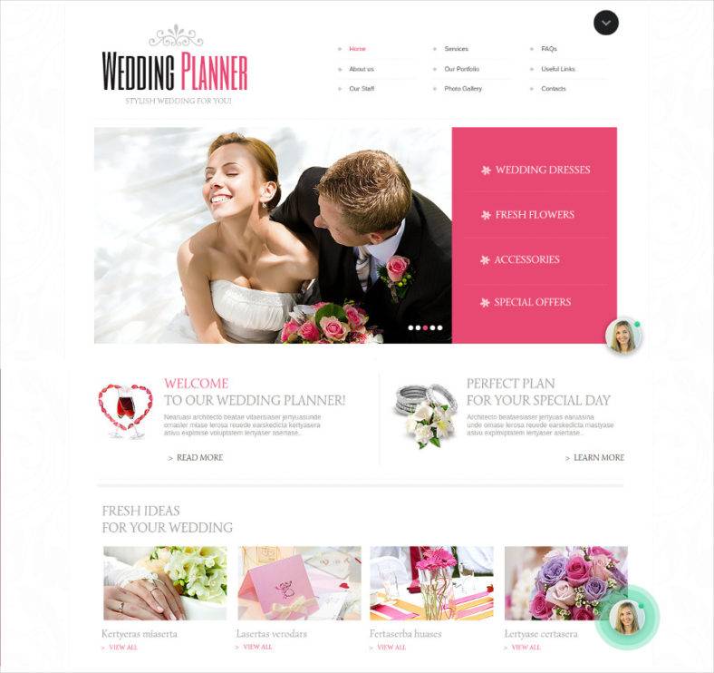 wedding planner website templates
