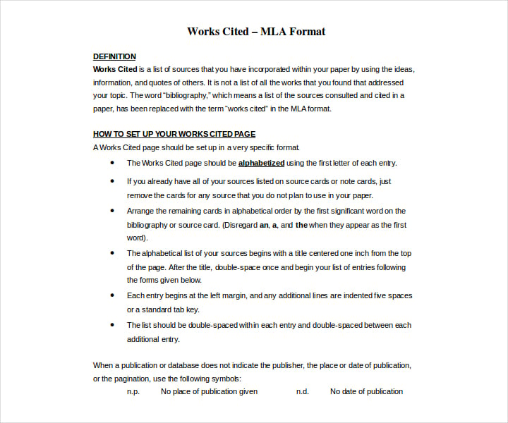 mla format annotated bibliography template