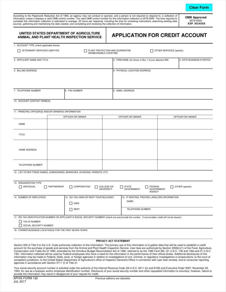 business-account-application-form-template