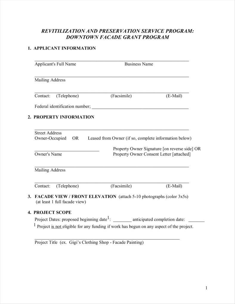 Grant Application Form Template