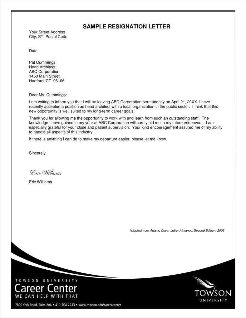 33+ Simple Resign Letter Templates Free Word, PDF, Excel