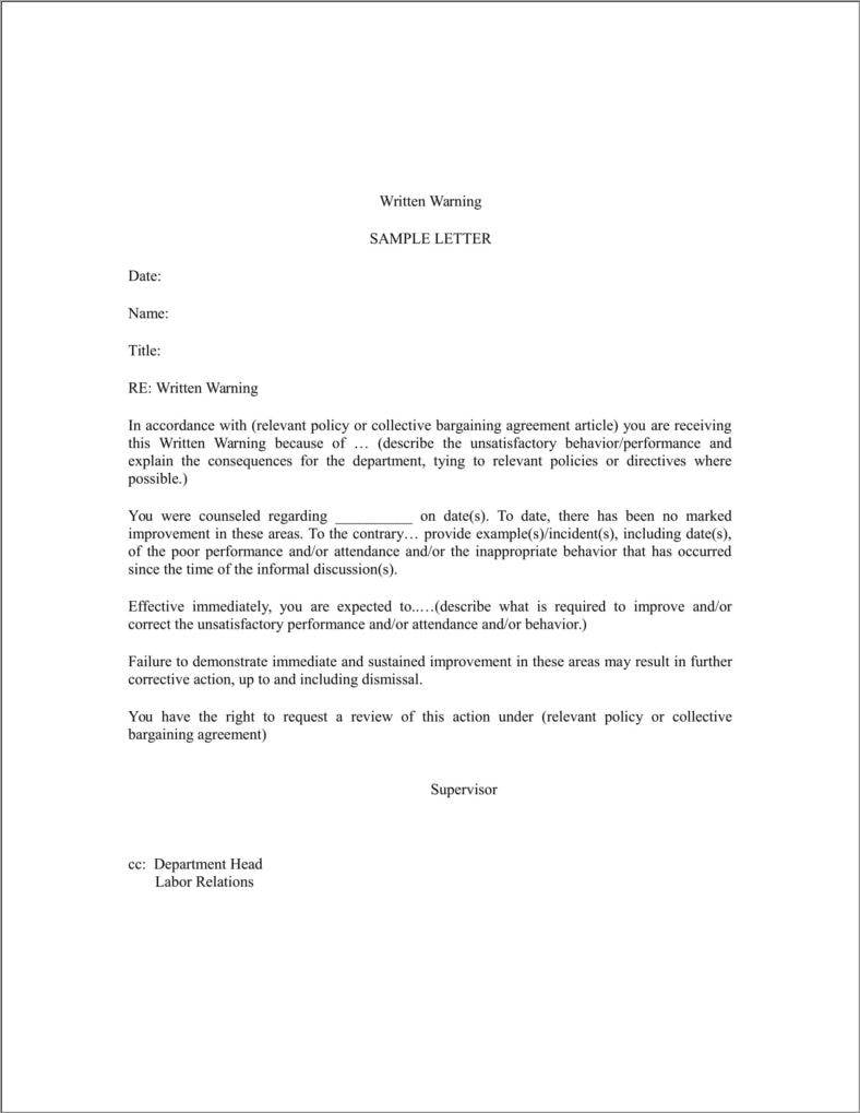 9+ Student Warning Letter Templates Free Word, PDF Format