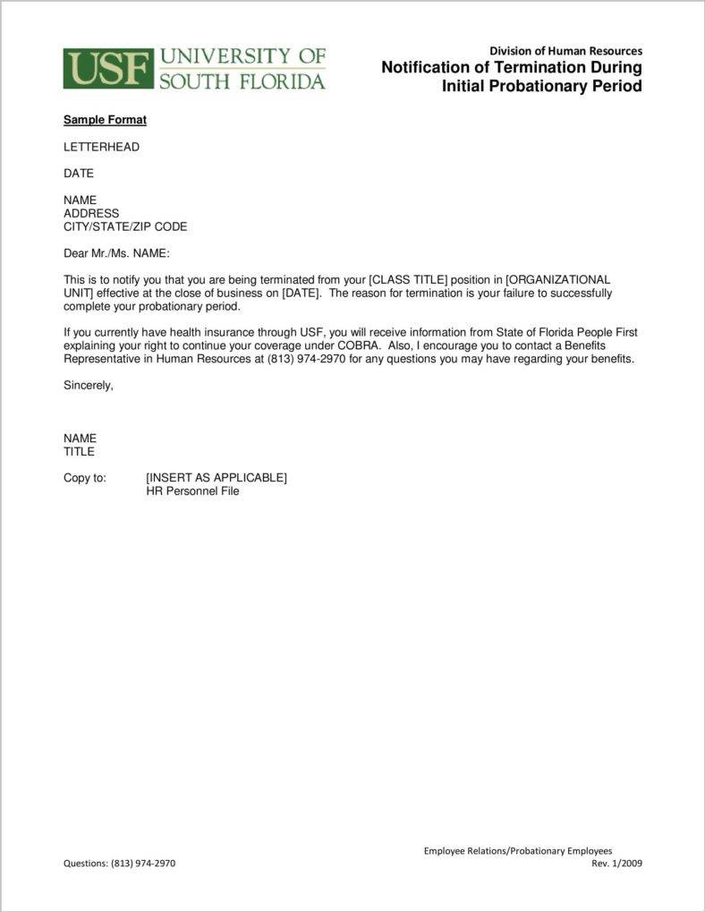 early-probation-termination-letter-template