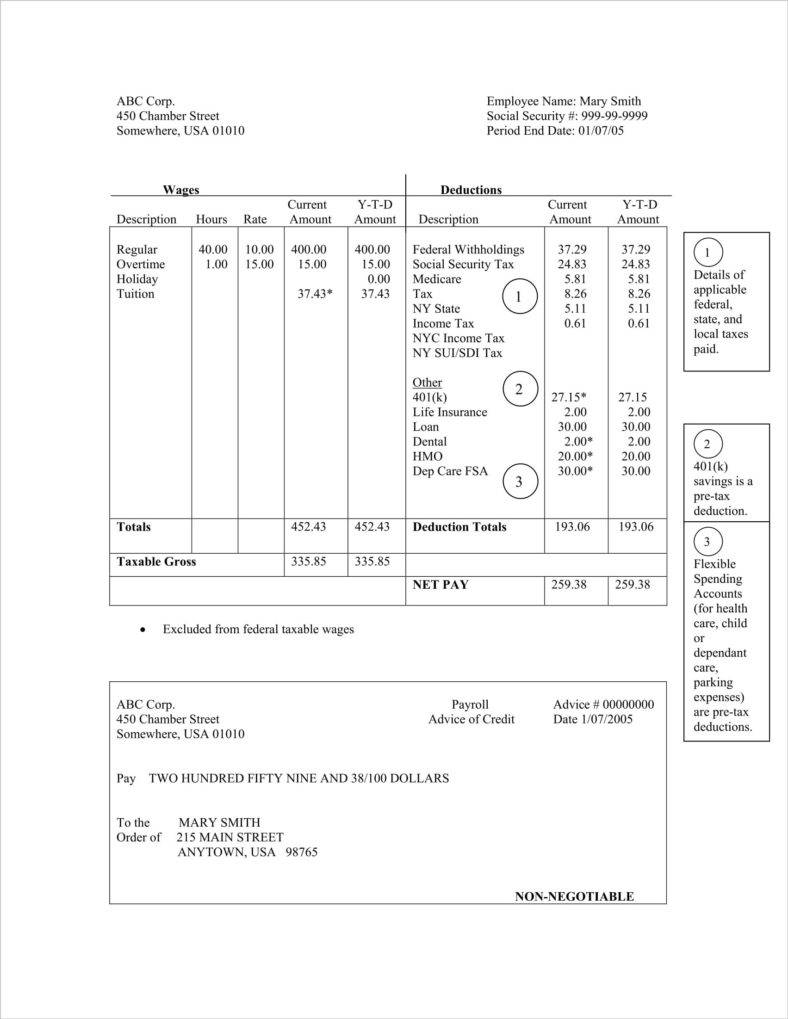 download a free pay stub template for microsoft word or excel