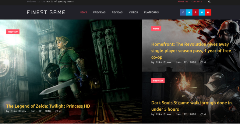 Gaming HTML Website Design - GamingAMP