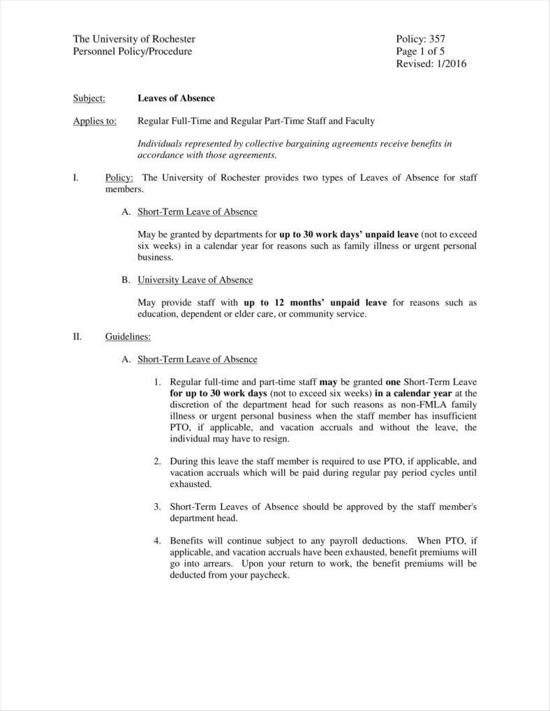 16-leave-policy-templates-free-pdf-word-format-download