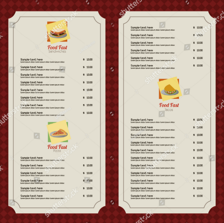 Blank Menu 29+ Free Templates in AI, PSD, MS Word, Pages