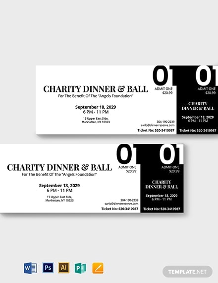 blank dinner ticket template