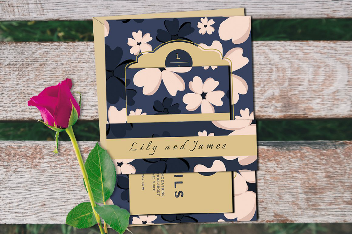 bloomy wedding invitation suite template