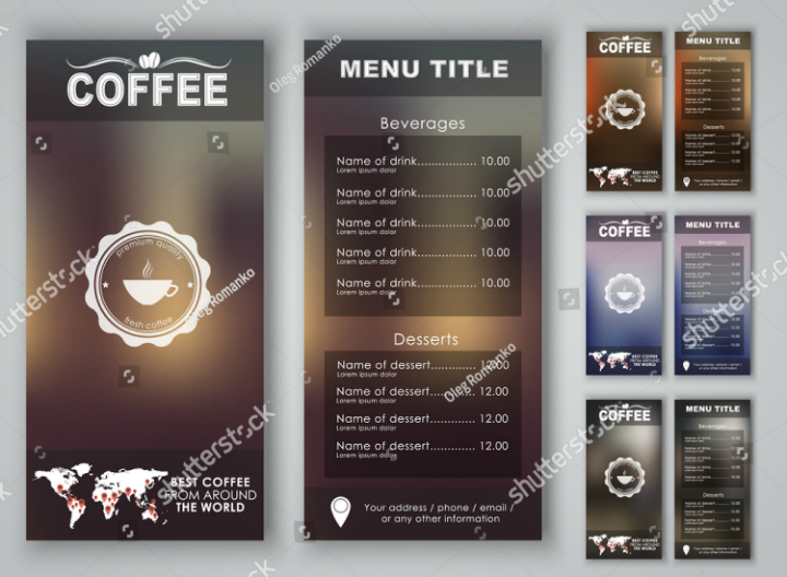 blurred background blank menu template