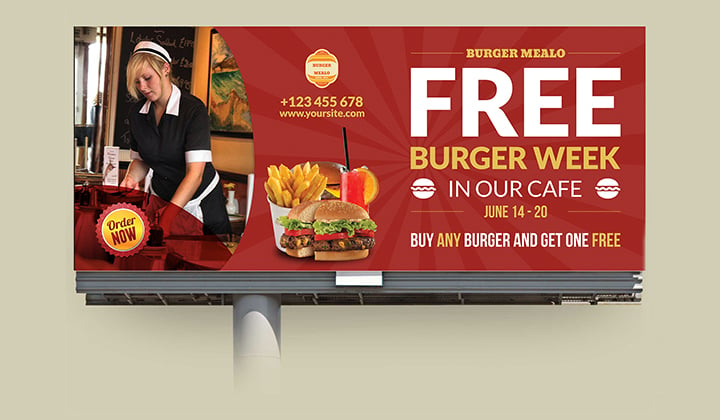 burger restaurant billboard