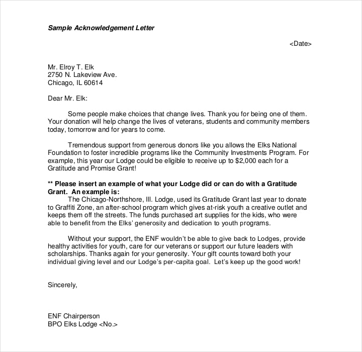 business partnership acknowledgement letter template