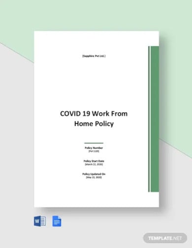 covid 19 work from home policy template