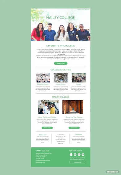 college email newsletter templates