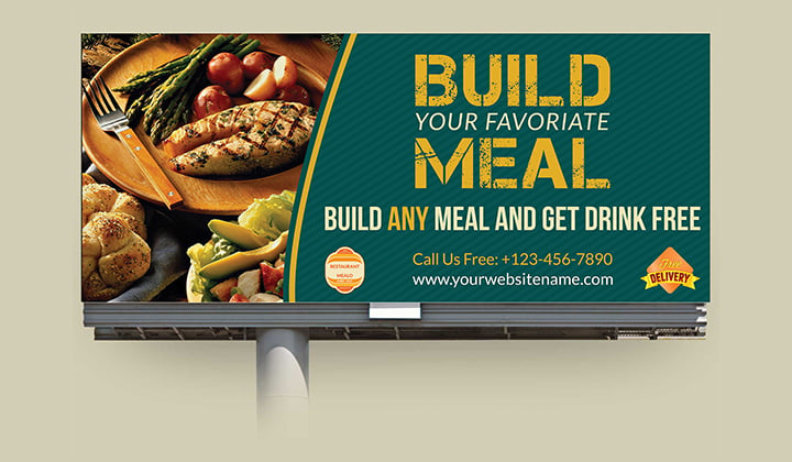 creative restaurant billboard design