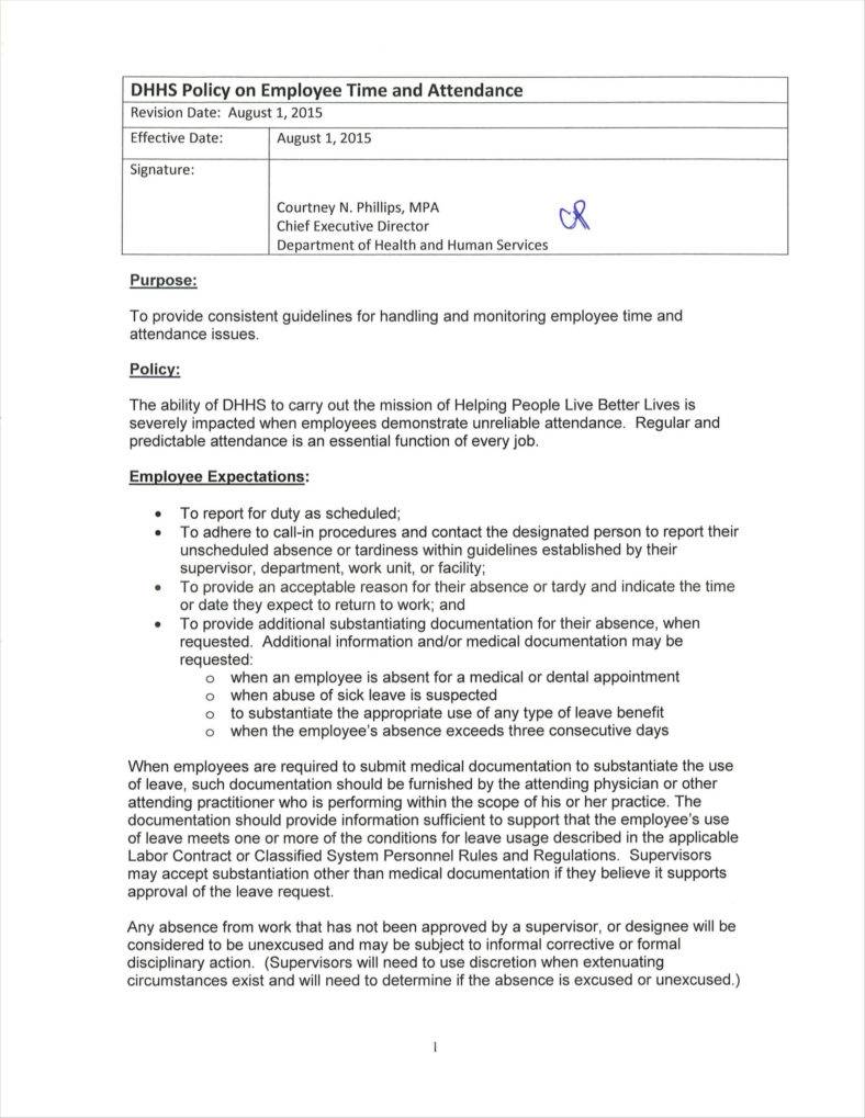 13 Attendance Policy Templates Free PDF Format Download