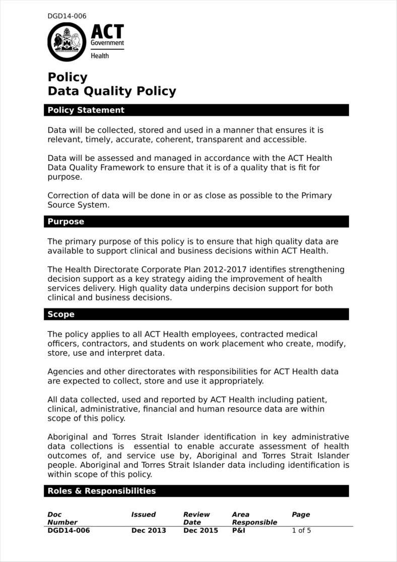 Data Card Policy For Employees