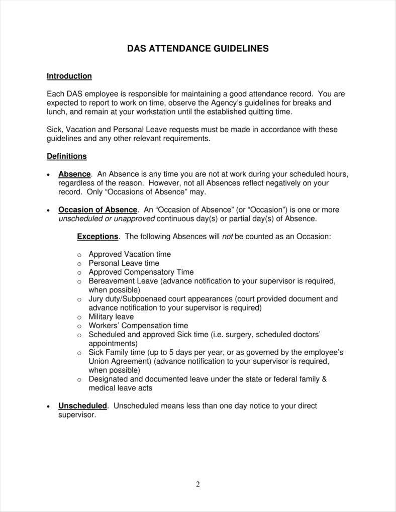 13 Attendance Policy Templates Free PDF Format Download