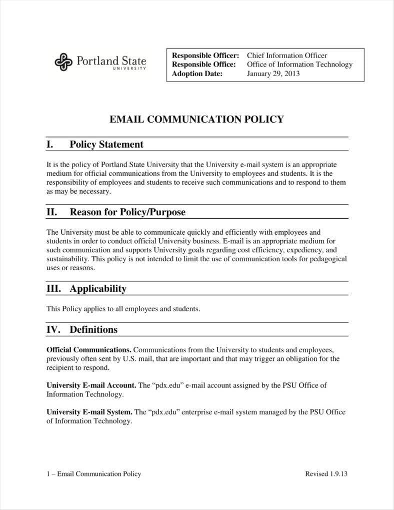 email communication policy