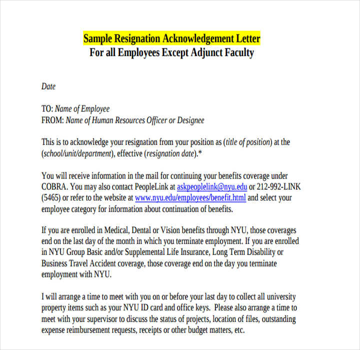10+ Employee Acknowledgement Letter Templates Free PDF, Word Format