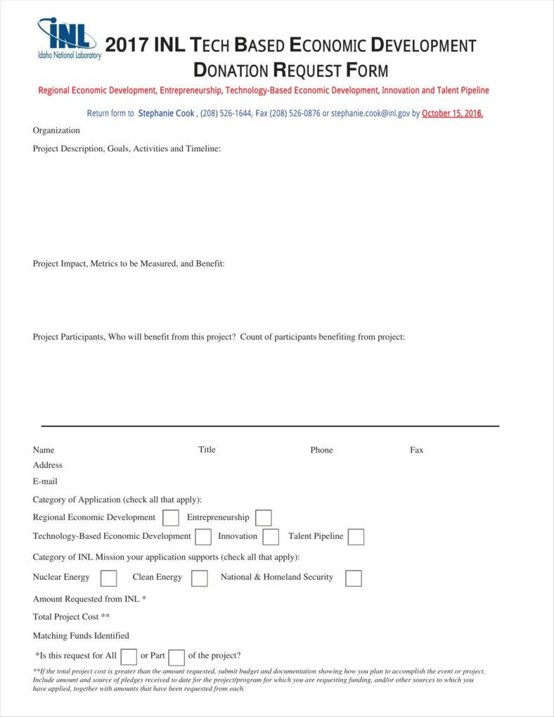 9+ Donation Application Form Templates Free PDF Format Download