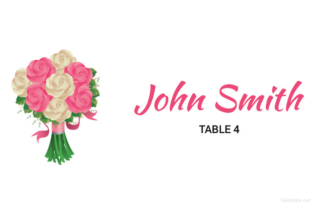free floral wedding place card template