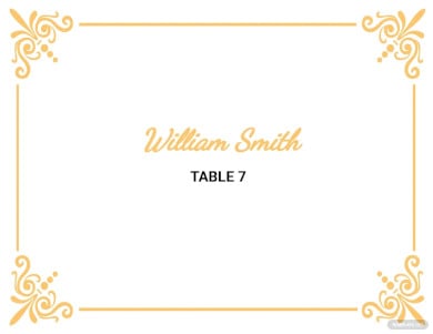free printable wedding table card template