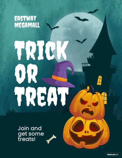 halloween trick or treat flyer template