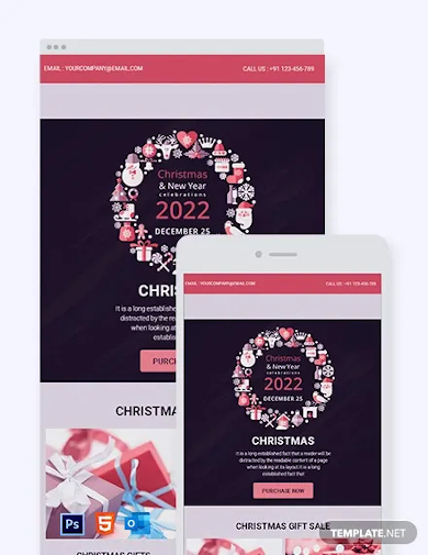 modern christmas email newsletter template