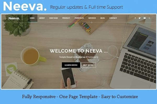 one page bootstrap template
