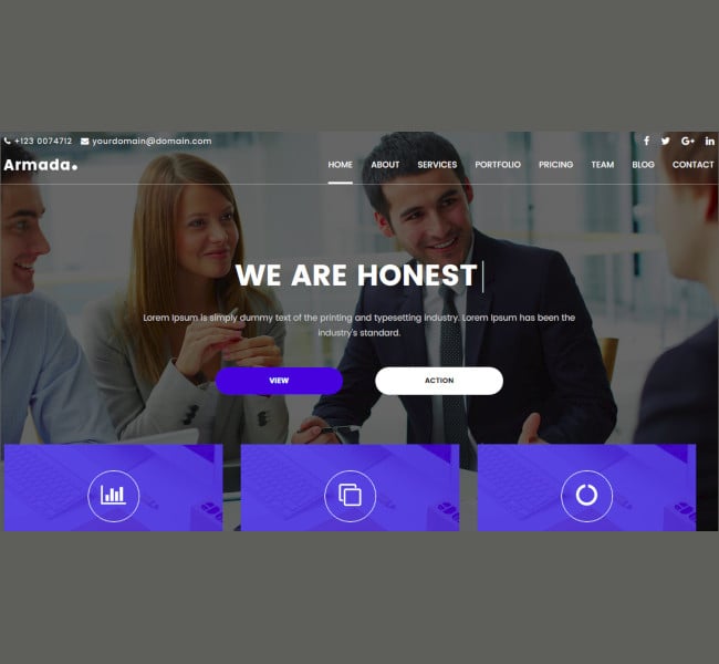 one page multipurpose bootstrap template