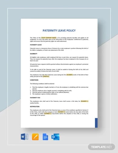 paternity leave policy template