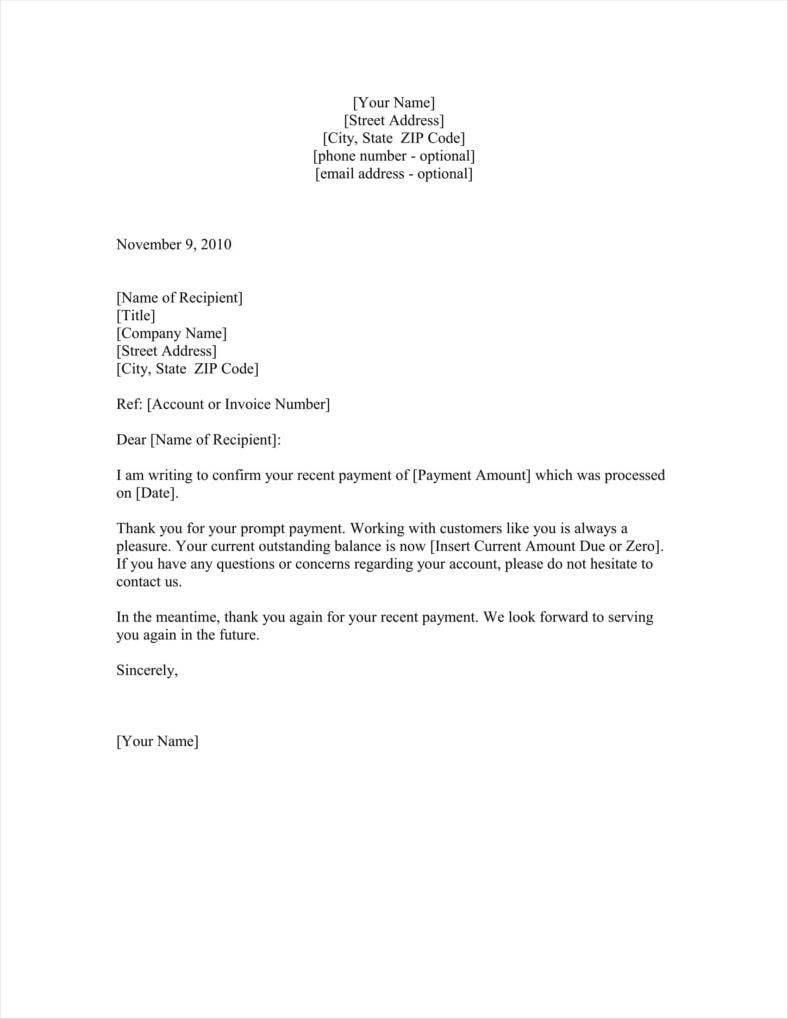 11+ Payment Acknowledgment Letter Templates Free PDF, DOC Formats