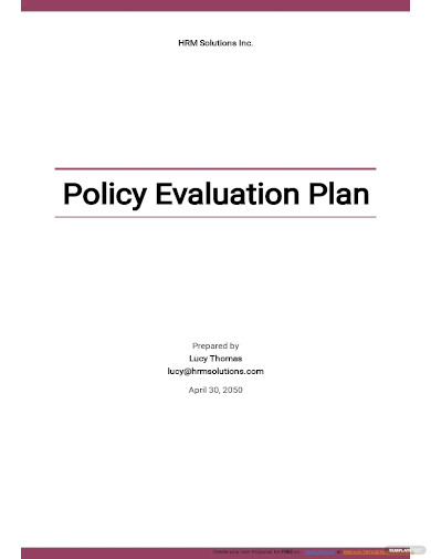 policy evaluation plan template