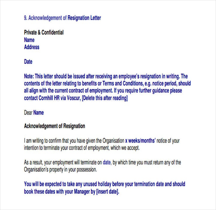 Forwarding Resignation Letter To Hr Sample Resignation