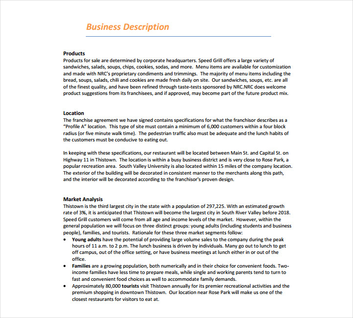 small restaurant business plan sample pdf download