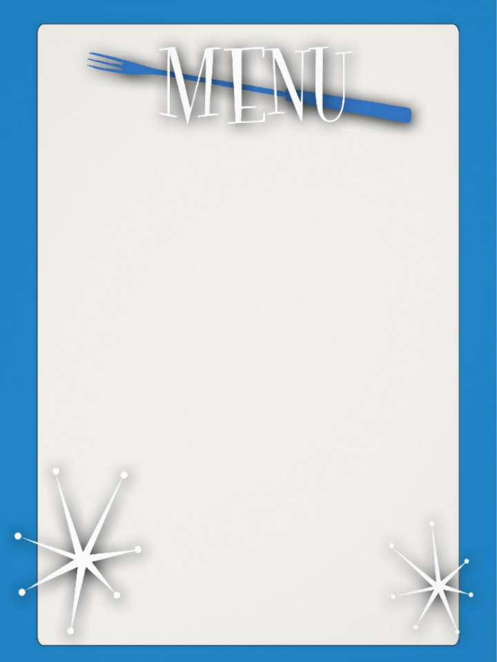 retro style blank menu template