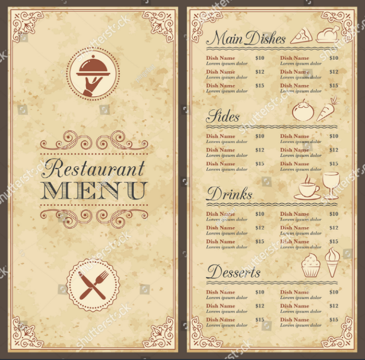 Downloadable Blank Restaurant Menu Template